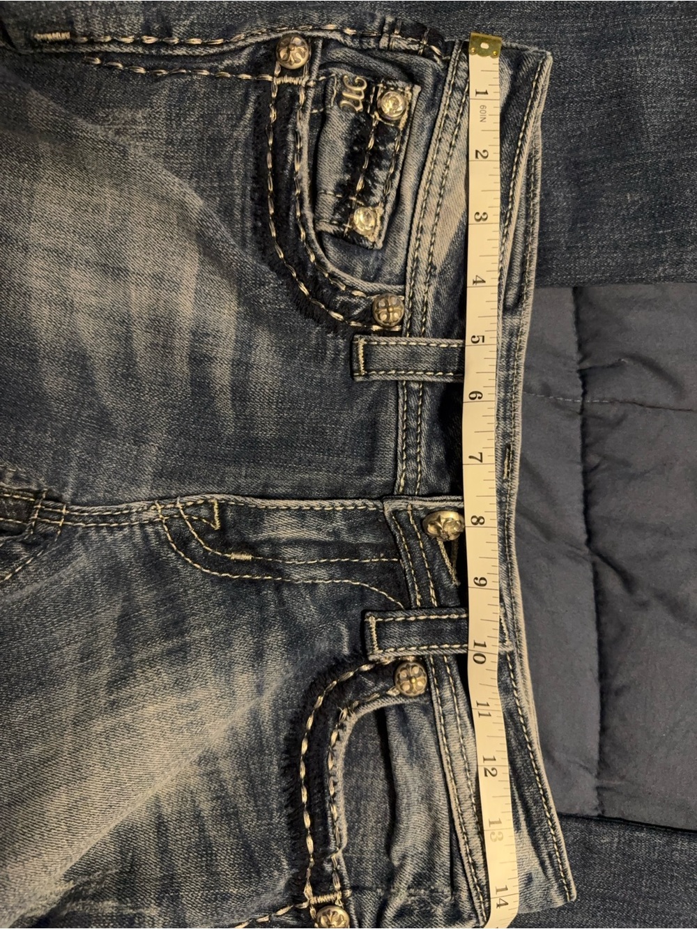 Miss Me Medium Blue Boot Cut Jeans with Embellished Pocket - Picture 11 of 14